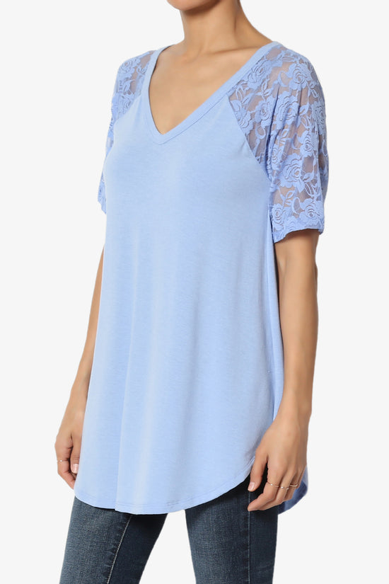 Helisa Lace Sleeve Jersey Top