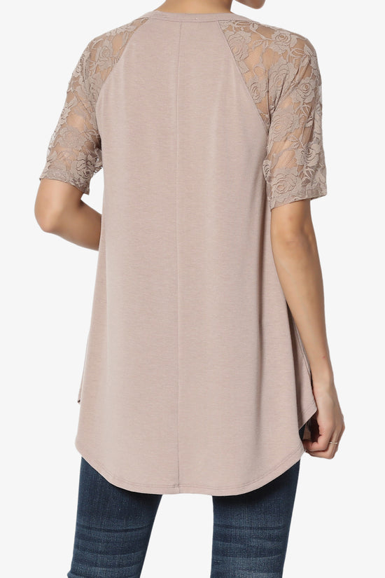 Helisa Lace Sleeve Jersey Top