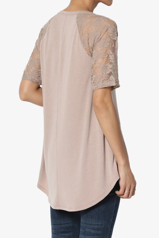 Helisa Lace Sleeve Jersey Top