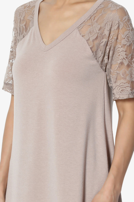 Helisa Lace Sleeve Jersey Top