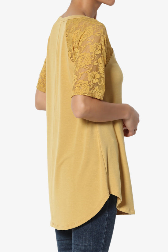 Helisa Lace Sleeve Jersey Top