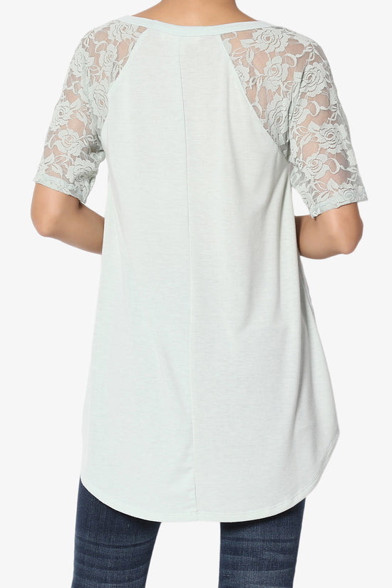 Helisa Lace Sleeve Jersey Top