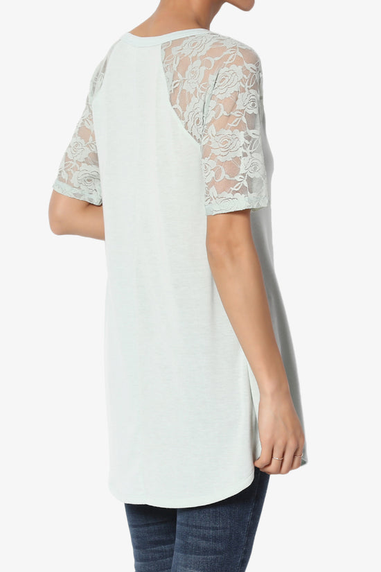 Helisa Lace Sleeve Jersey Top