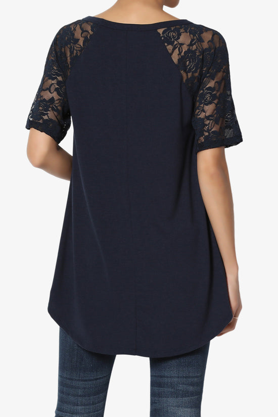 Helisa Lace Sleeve Jersey Top