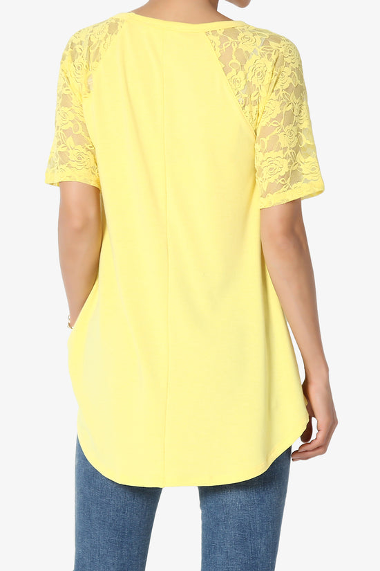 Helisa Lace Sleeve Jersey Top PLUS