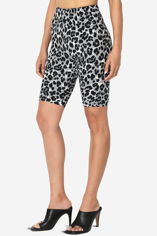 Michigan Leopard Print Microfiber Bike Short Leggings GREY_3