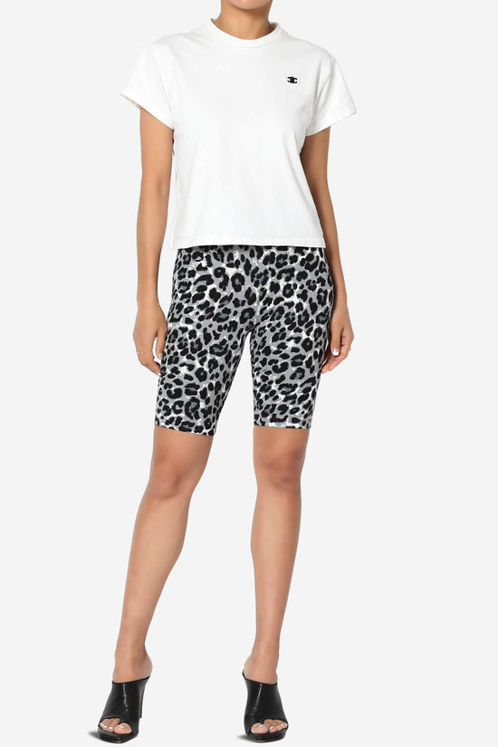 Michigan Leopard Print Microfiber Bike Short Leggings GREY_6