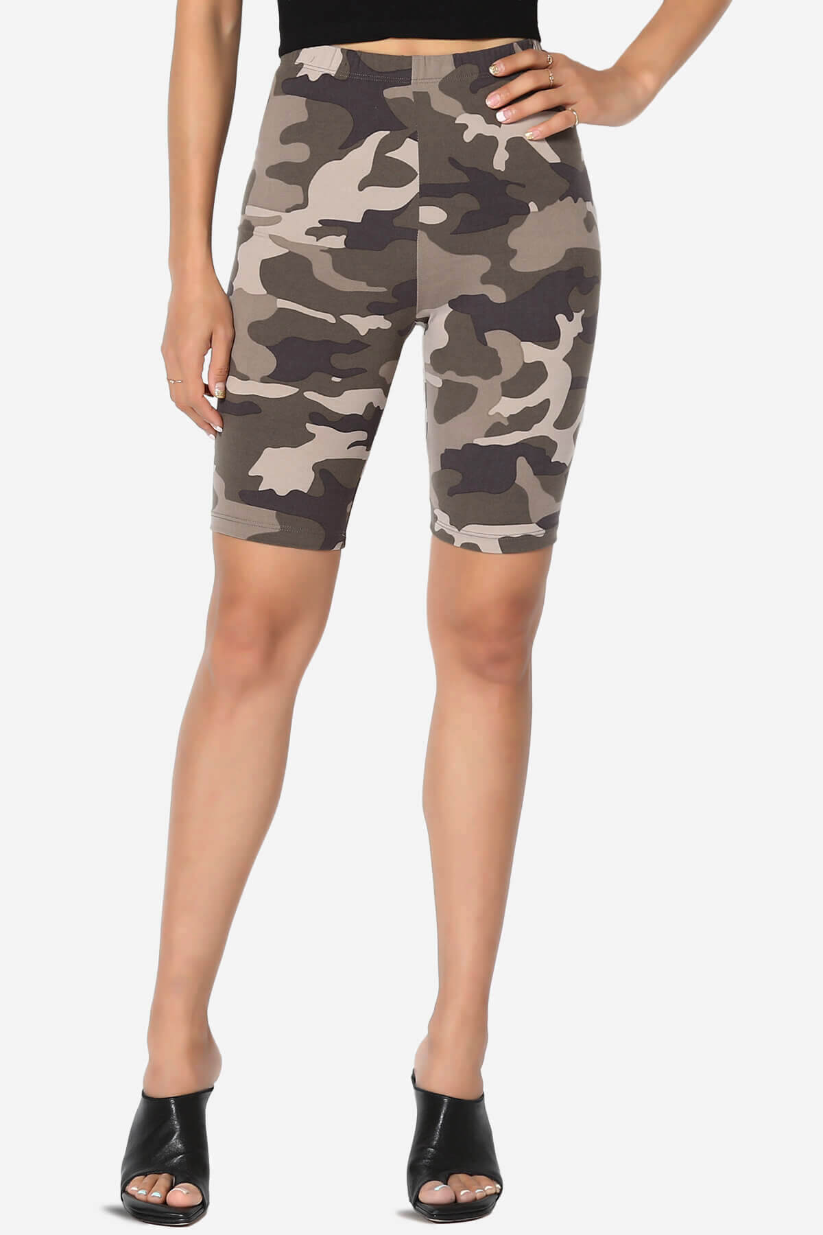 Michigan Camo Print Microfiber Bike Short Leggings DUSTY OLIVE_1