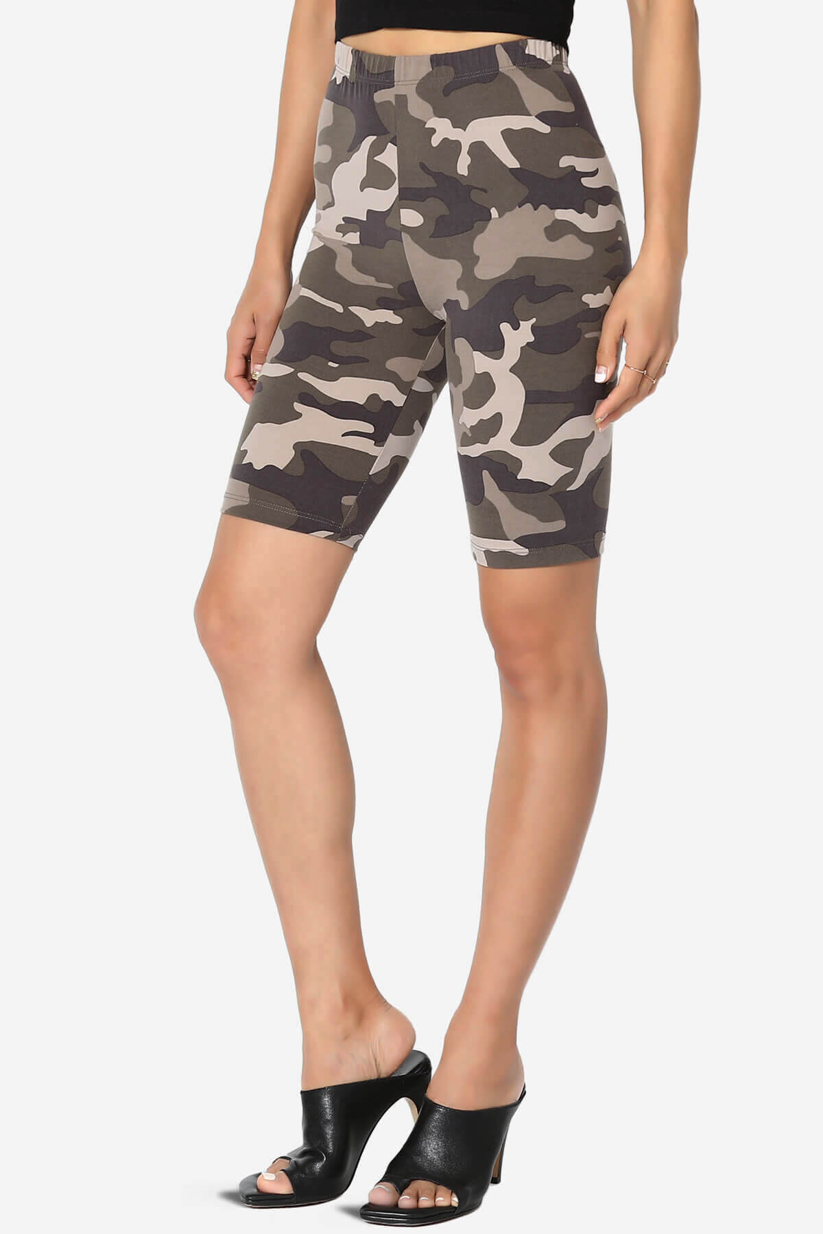 Michigan Camo Print Microfiber Bike Short Leggings DUSTY OLIVE_3
