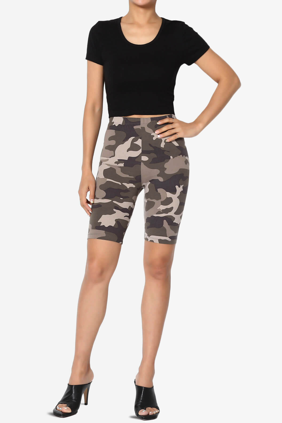 Michigan Camo Print Microfiber Bike Short Leggings DUSTY OLIVE_6