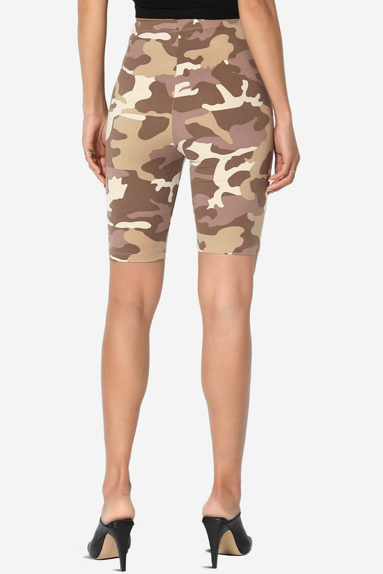 Michigan Camo Print Microfiber Bike Short Leggings KHAKI_2