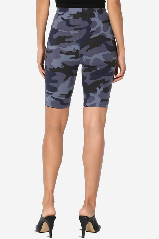 Michigan Camo Print Microfiber Bike Short Leggings NAVY_2
