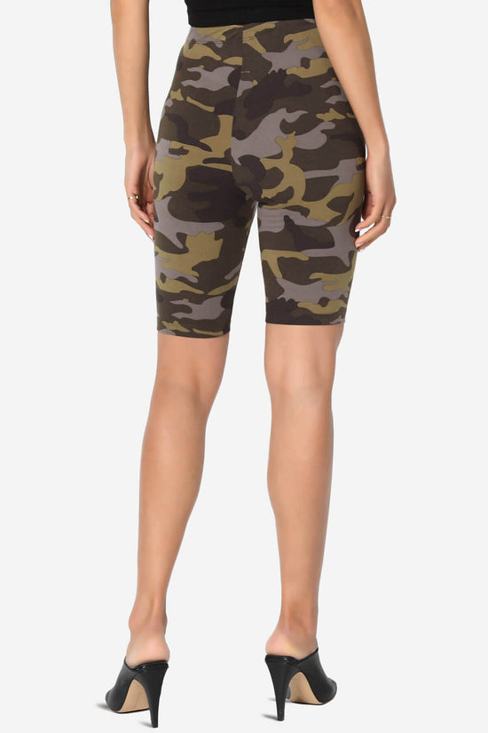 Michigan Camo Print Microfiber Bike Short Leggings OLIVE_2