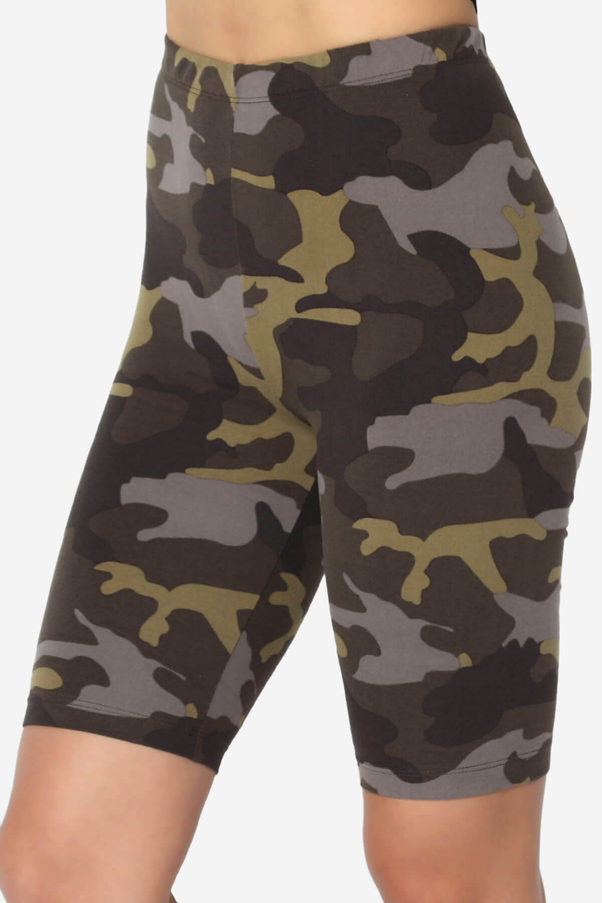 Michigan Camo Print Microfiber Bike Short Leggings OLIVE_5