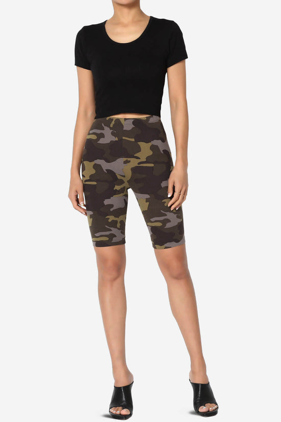 Michigan Camo Print Microfiber Bike Short Leggings OLIVE_6