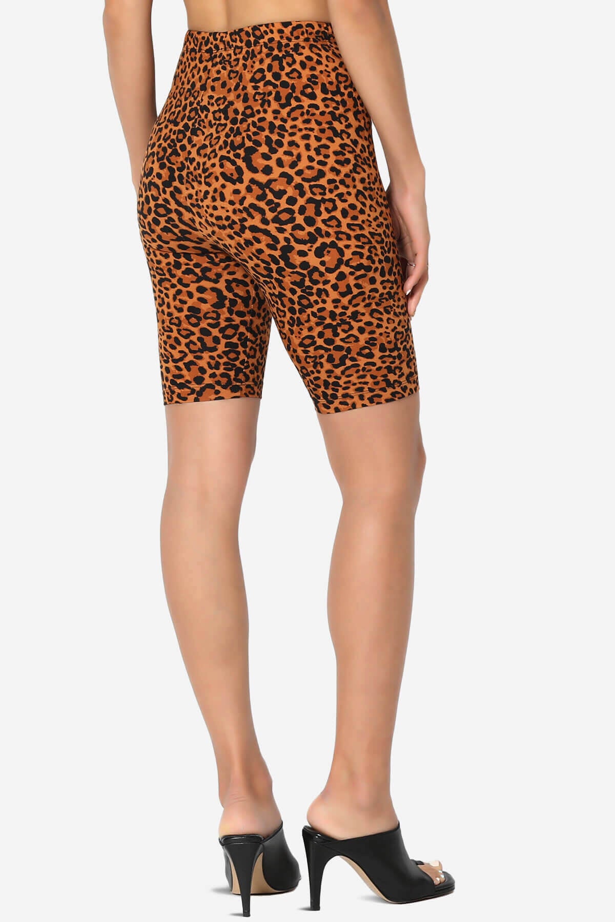 Michigan Cheetah Print Microfiber Bike Short Leggings ALMOND_4