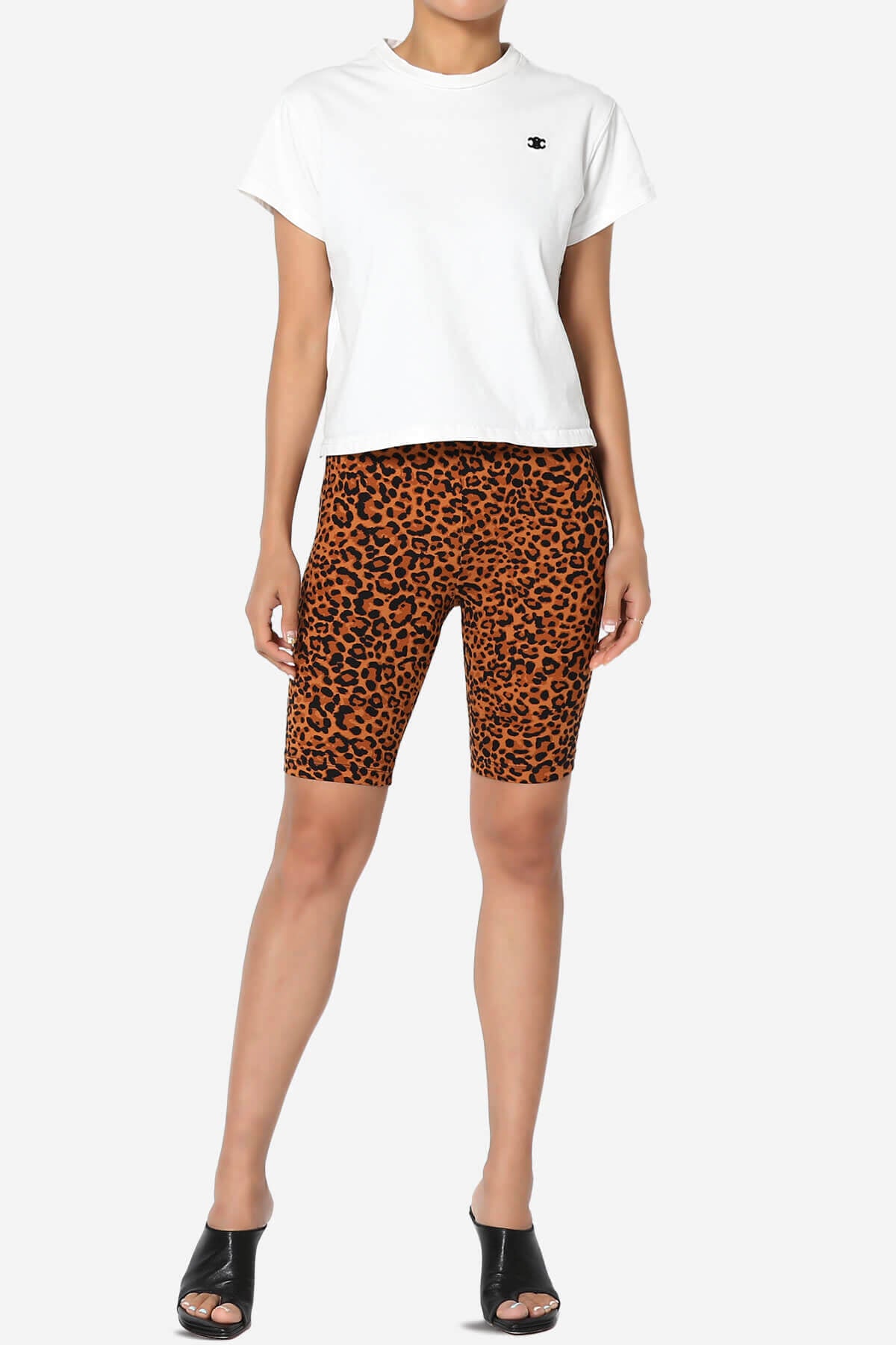 Michigan Cheetah Print Microfiber Bike Short Leggings ALMOND_6