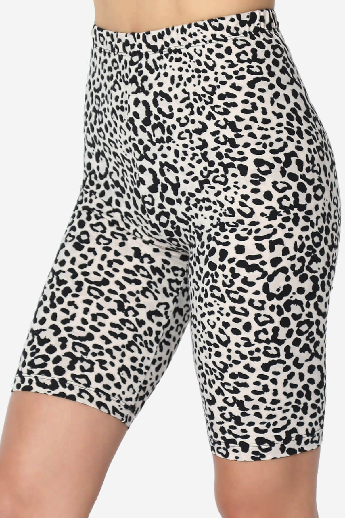 Michigan Cheetah Print Microfiber Bike Short Leggings BONE_5