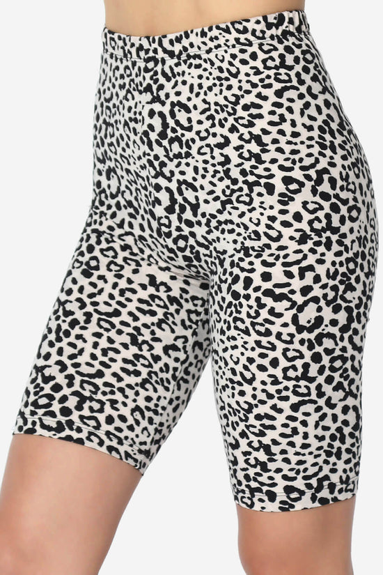 Michigan Cheetah Print Microfiber Bike Short Leggings BONE_5
