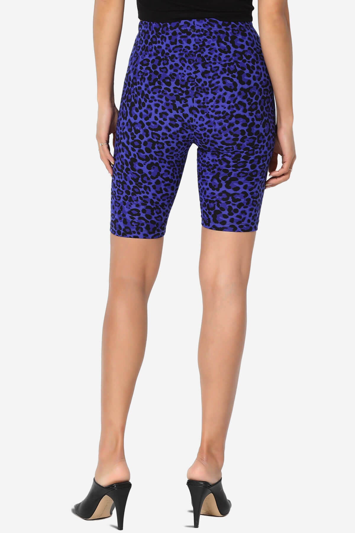 Michigan Cheetah Print Microfiber Bike Short Leggings BRIGHT BLUE_2