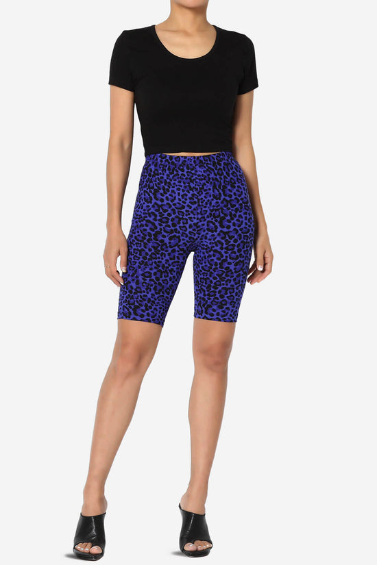 Michigan Cheetah Print Microfiber Bike Short Leggings BRIGHT BLUE_6