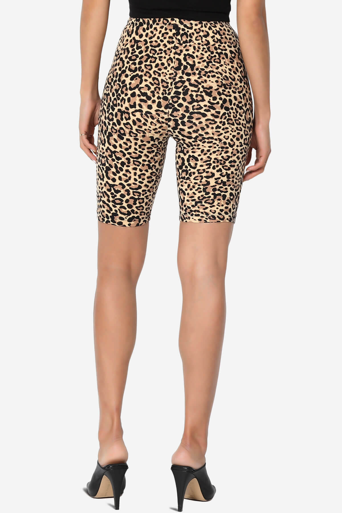 Michigan Cheetah Print Microfiber Bike Short Leggings CAMEL_2