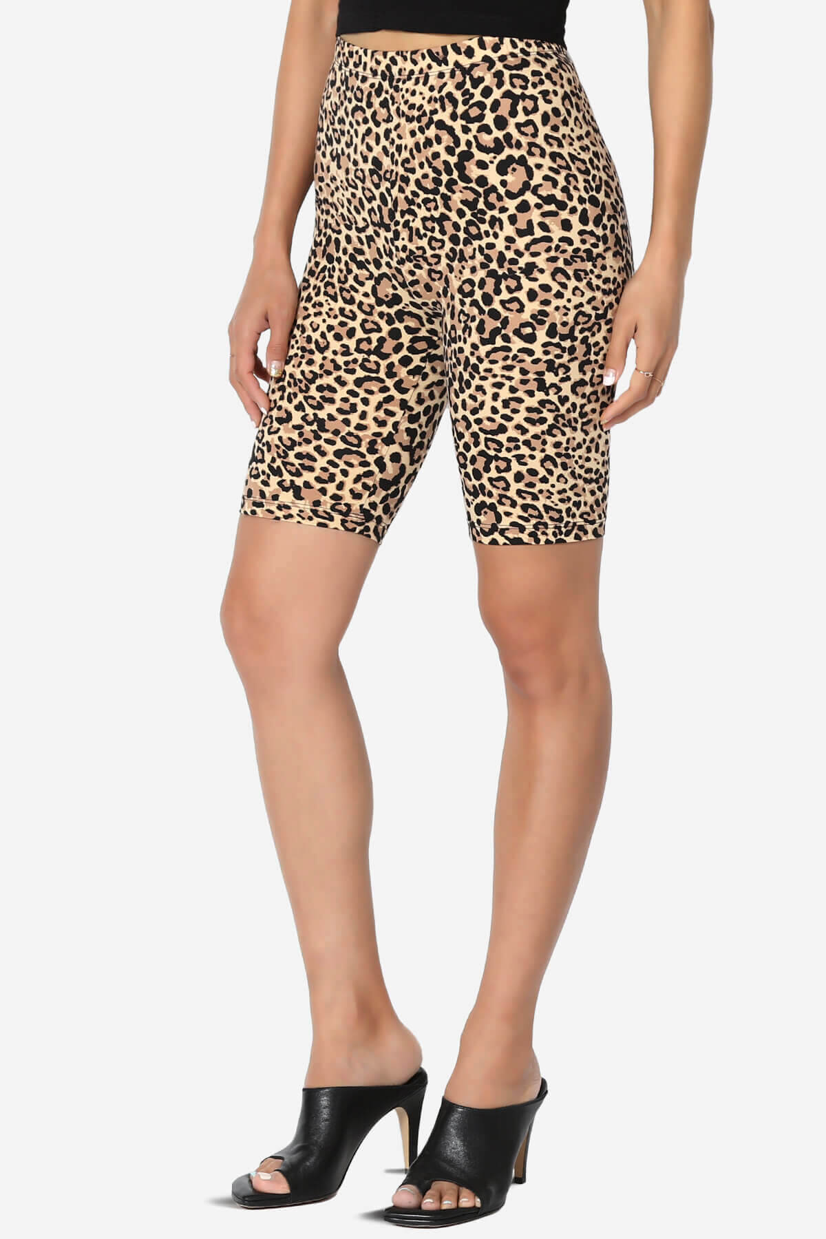 Michigan Cheetah Print Microfiber Bike Short Leggings CAMEL_3