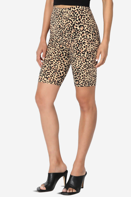 Michigan Cheetah Print Microfiber Bike Short Leggings CAMEL_3