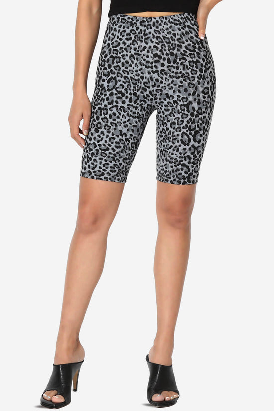 Michigan Cheetah Print Microfiber Bike Short Leggings GREY_1