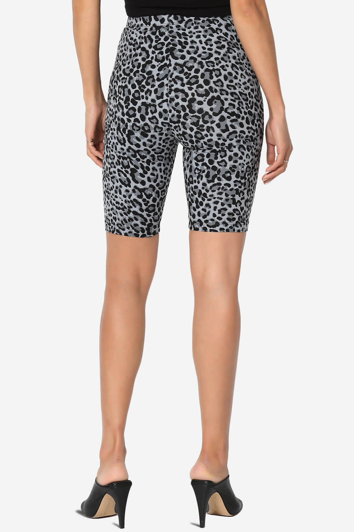 Michigan Cheetah Print Microfiber Bike Short Leggings GREY_2
