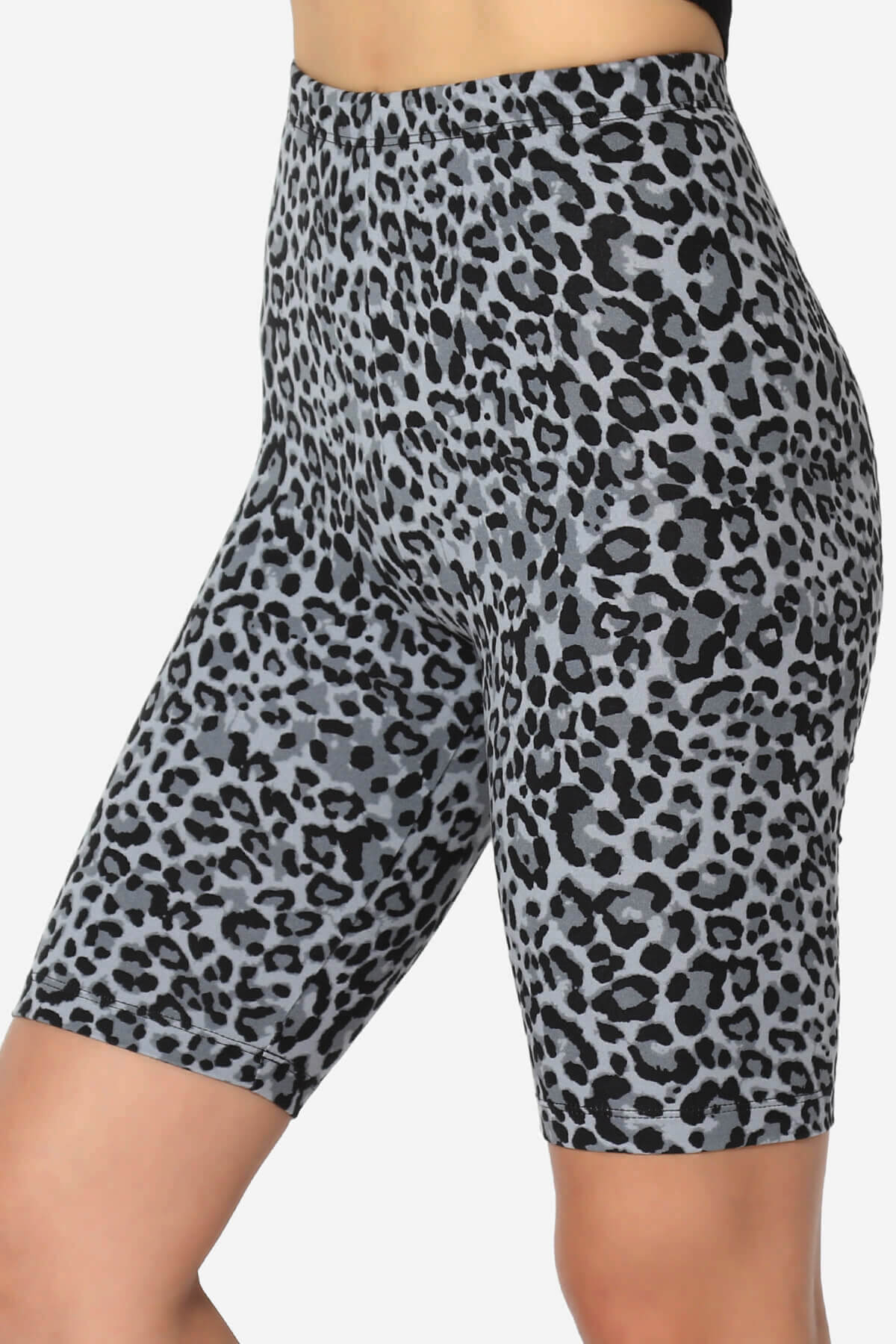 Michigan Cheetah Print Microfiber Bike Short Leggings GREY_5