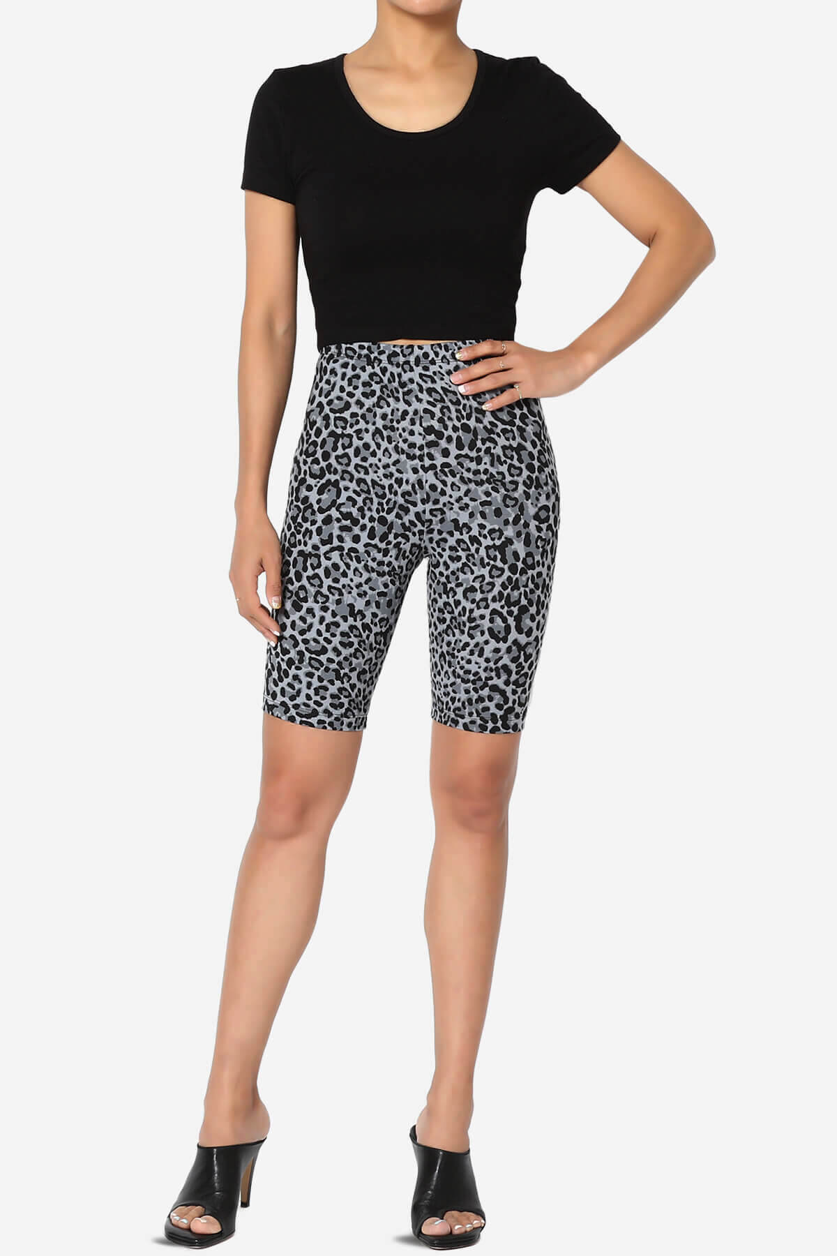 Michigan Cheetah Print Microfiber Bike Short Leggings GREY_6