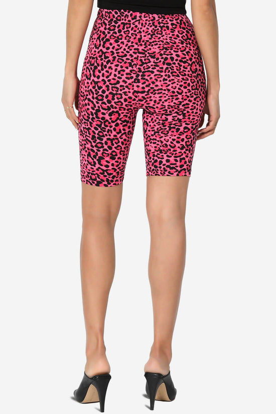 Michigan Cheetah Print Microfiber Bike Short Leggings HOT PINK_2