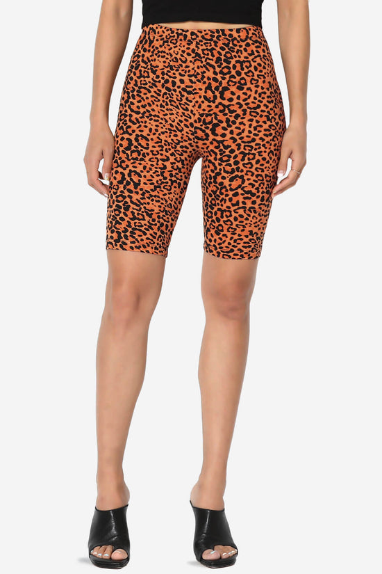 Michigan Cheetah Print Microfiber Bike Short Leggings ORANGE_1