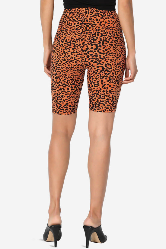 Michigan Cheetah Print Microfiber Bike Short Leggings ORANGE_2