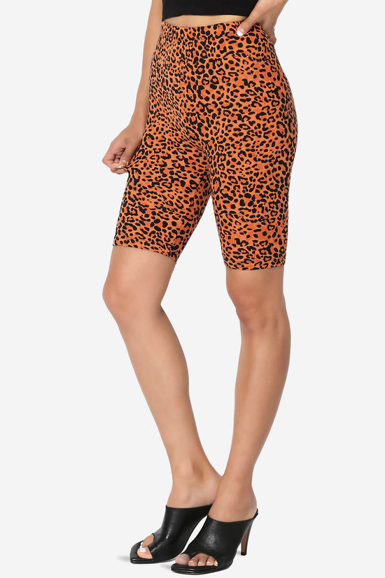 Michigan Cheetah Print Microfiber Bike Short Leggings ORANGE_3