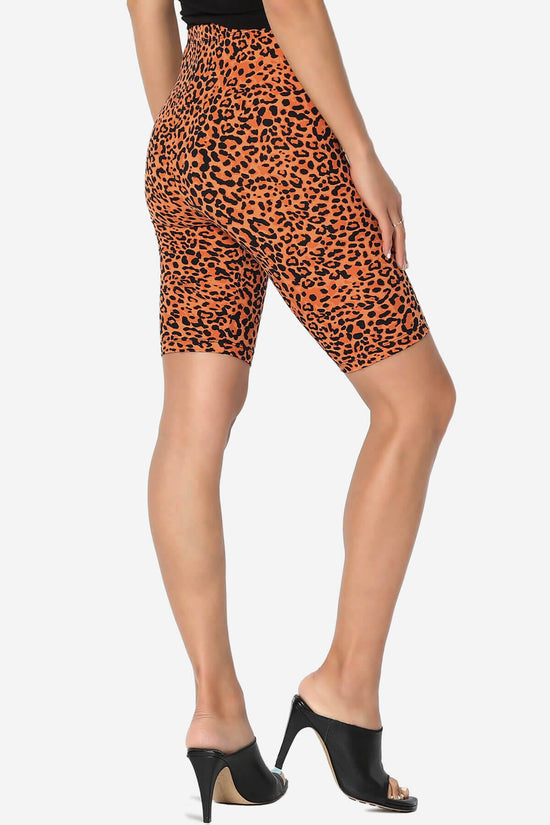 Michigan Cheetah Print Microfiber Bike Short Leggings ORANGE_4
