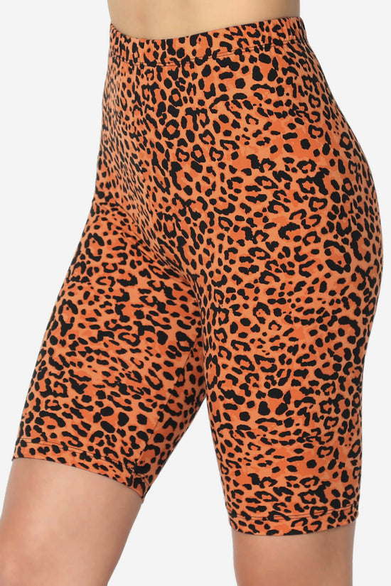 Michigan Cheetah Print Microfiber Bike Short Leggings ORANGE_5