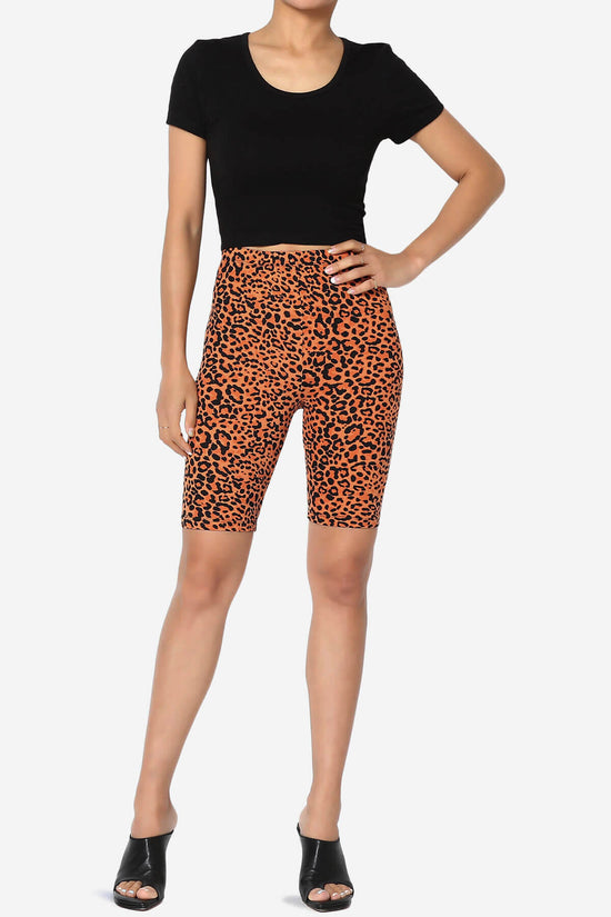 Michigan Cheetah Print Microfiber Bike Short Leggings ORANGE_6