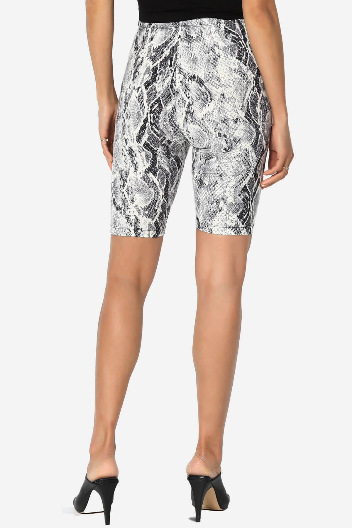 Michigan Snake Print Microfiber Bike Short Leggings BLACK_2