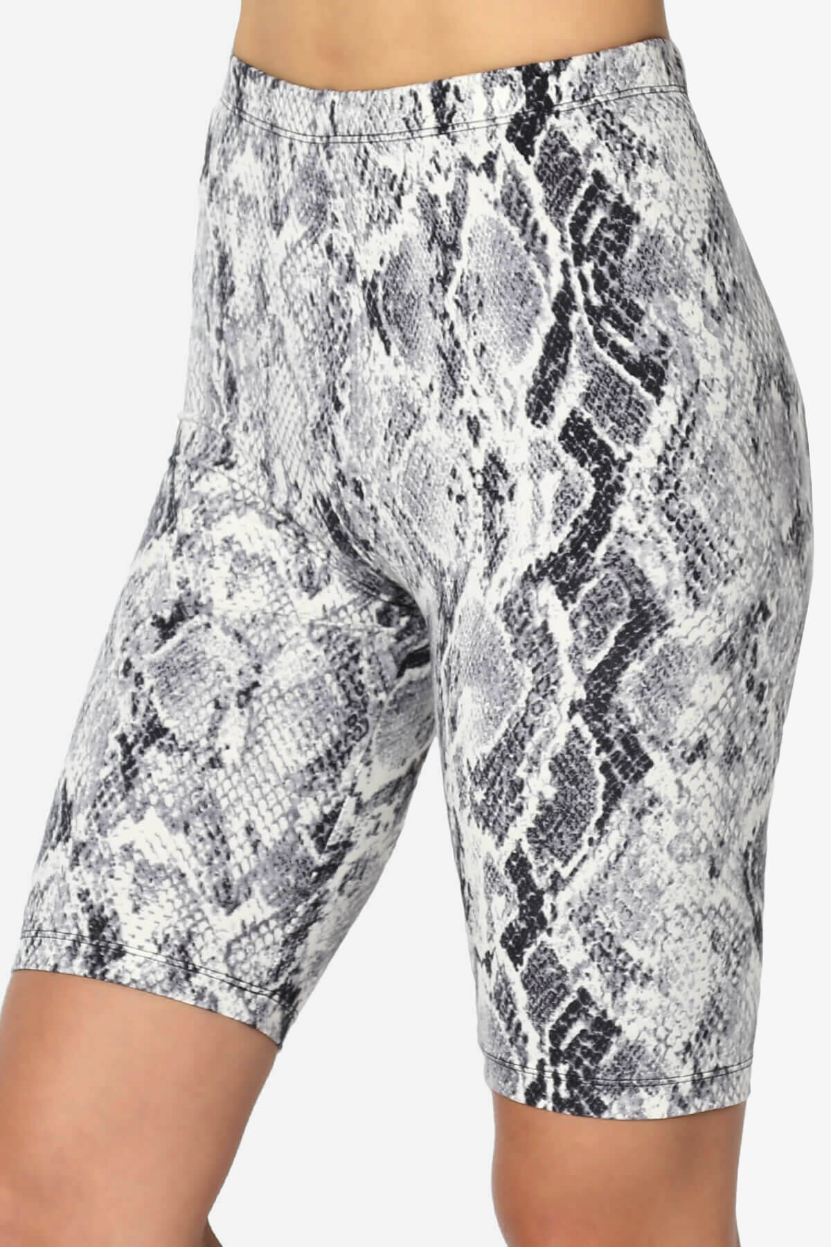 Michigan Snake Print Microfiber Bike Short Leggings BLACK_5
