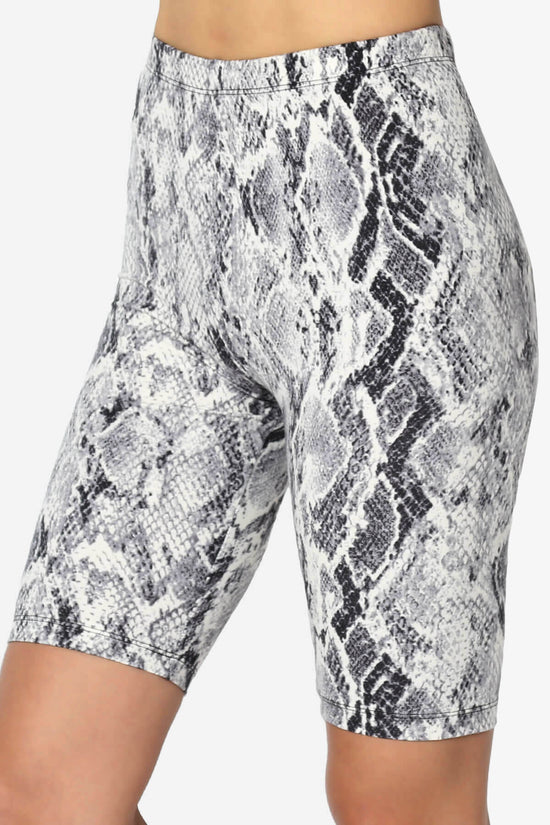 Michigan Snake Print Microfiber Bike Short Leggings BLACK_5
