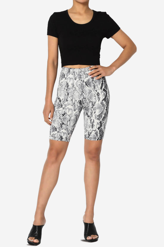 Michigan Snake Print Microfiber Bike Short Leggings BLACK_6