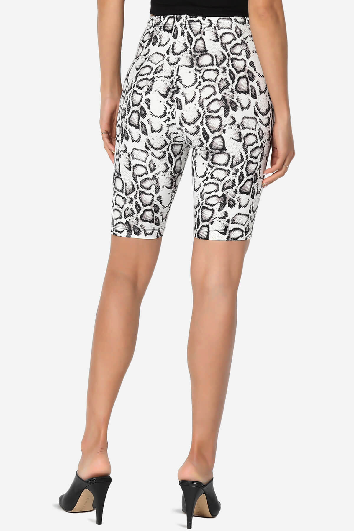 Michigan Python Print Microfiber Bike Short Leggings BLACK_2