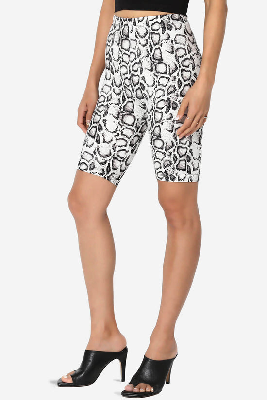 Michigan Python Print Microfiber Bike Short Leggings BLACK_3