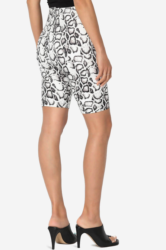 Michigan Python Print Microfiber Bike Short Leggings BLACK_4