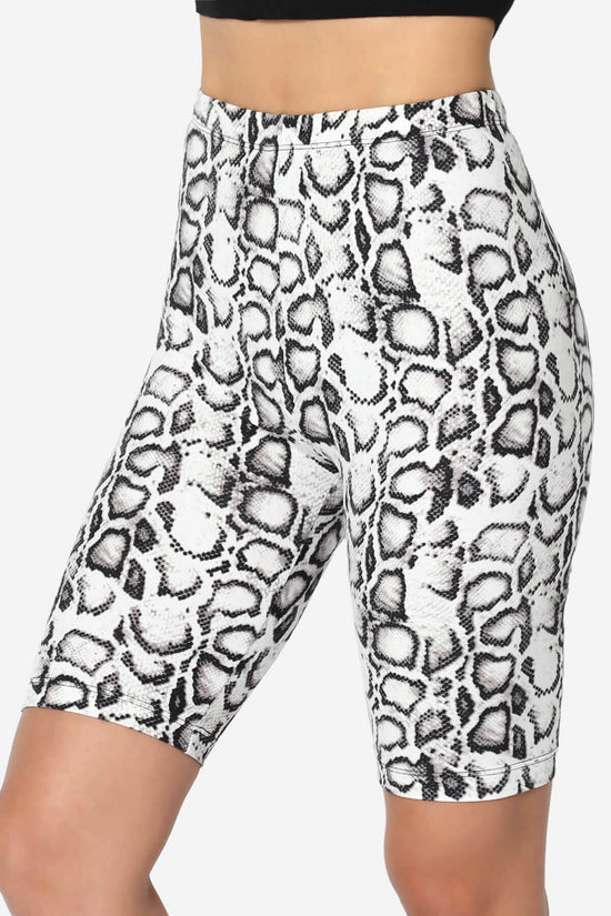 Michigan Python Print Microfiber Bike Short Leggings BLACK_5