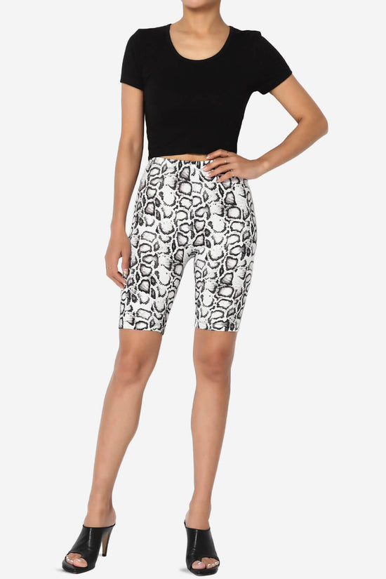 Michigan Python Print Microfiber Bike Short Leggings BLACK_6