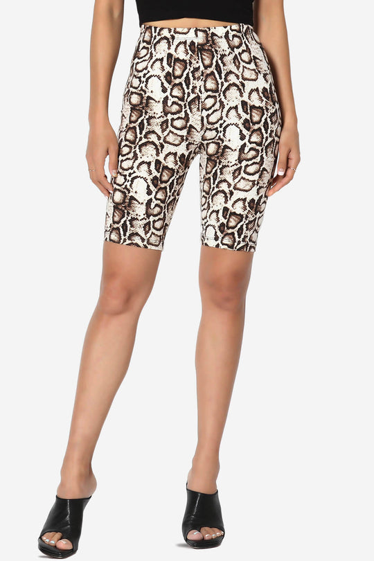 Michigan Python Print Microfiber Bike Short Leggings