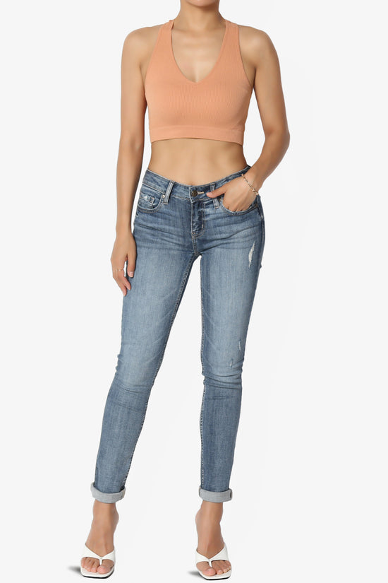 Daliyah Ribbed Seamless Halter Bra Top BUTTER ORANGE_6